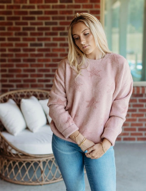 Adora cozy pink star sweater