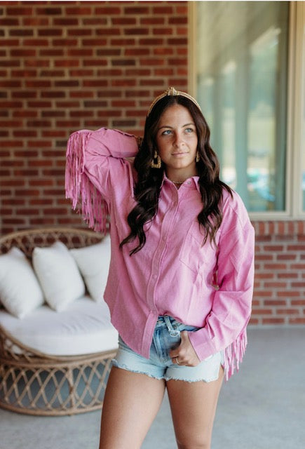 Fringe Button Down Jacket