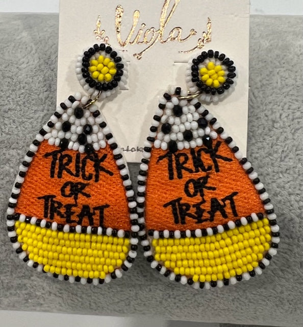 Trick Or Treat Candy Corn Earrings