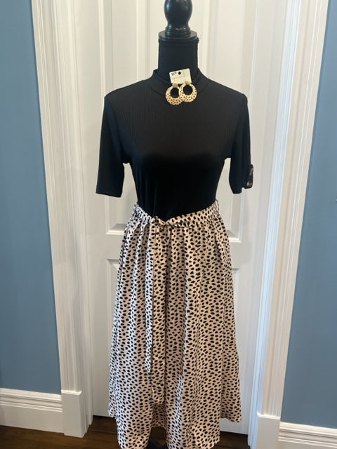 Cheetah Print Belted Dress
