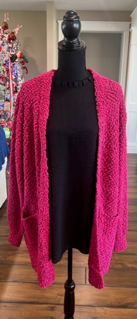 Popcorn Cardigan With Pockets