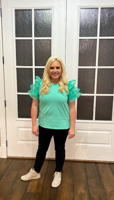 Layered Ruffle Sleeve Tee