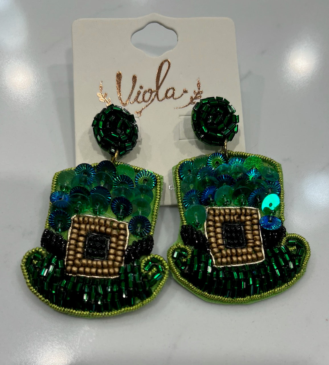 St. Patrick's Day Hat Earrings