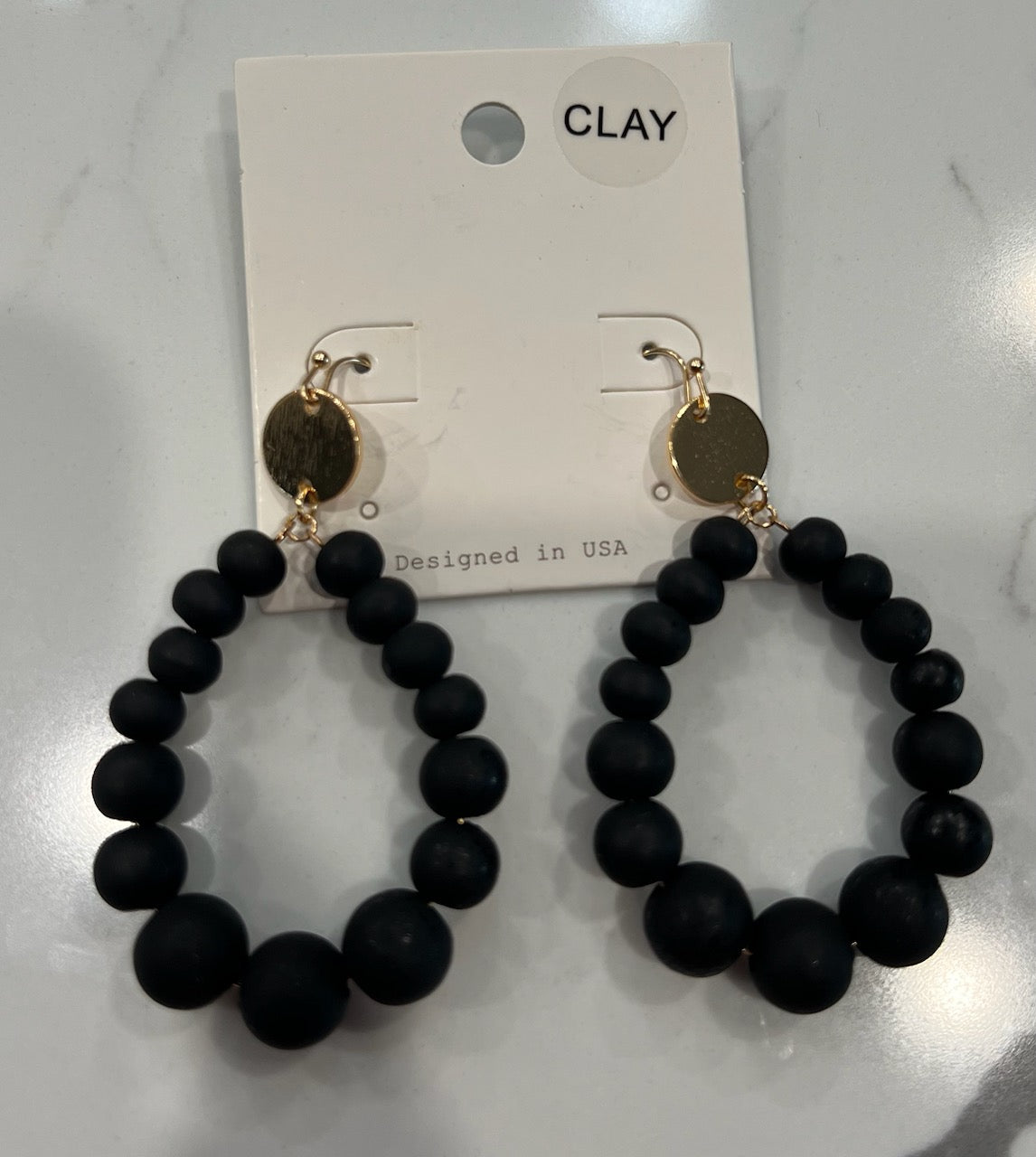 Clay Ball Teardrop Earrings