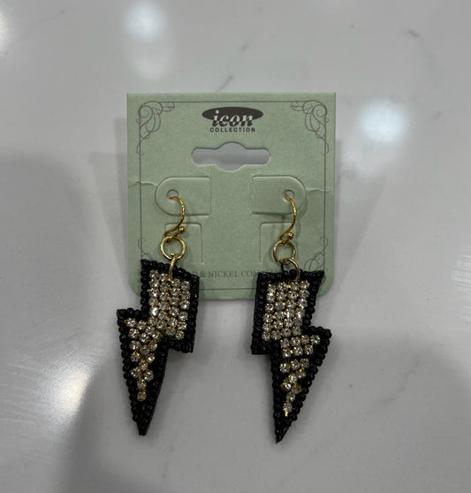 Rhinestone Lightning Earrings