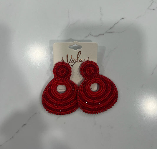 Beaded Double Disc Earrings