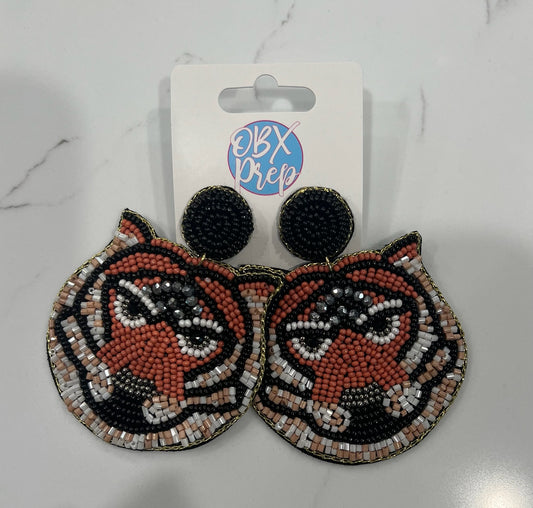 Tiger Beaded Earrings