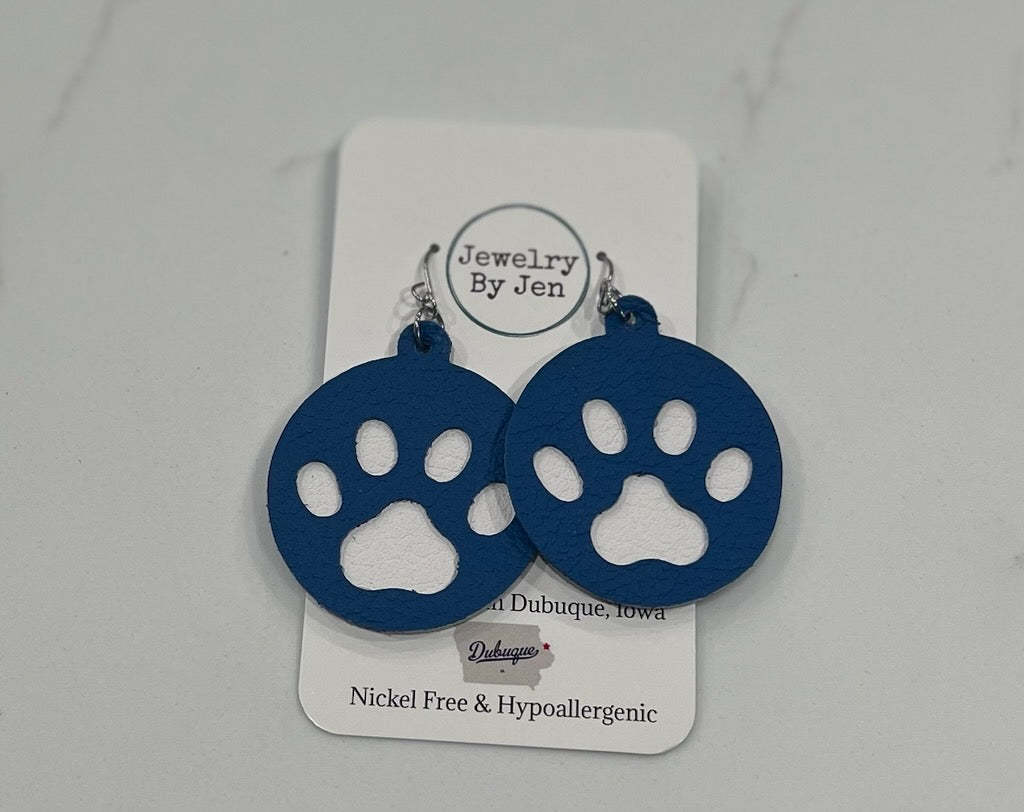 Layered Colored Paw Print Earrings