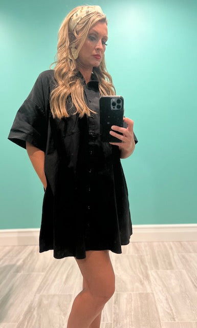 Loose Fit Mini Shirt Dress