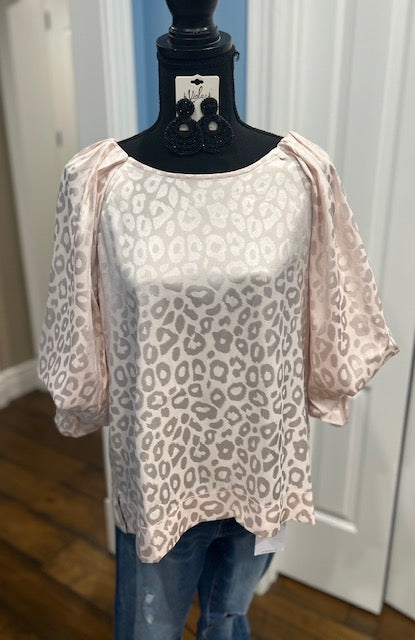 Leopard Print Silk Top