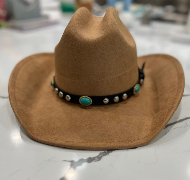 Aztec Seed Beads Band, Suede Cowboy Hat